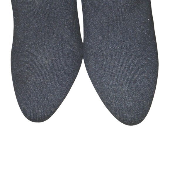 BCBG Black Sock Boot Silver Flared Heels size 9.5 - Picture 5 of 11